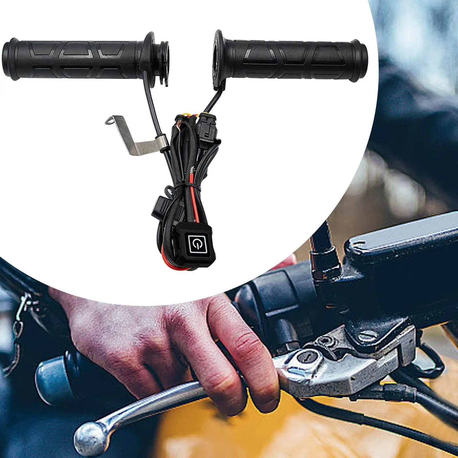 

12V Motorcycle Heated Hand Grips Universal 22mm Electric Handlebar Ends Warming Handle for Motorbike Riding