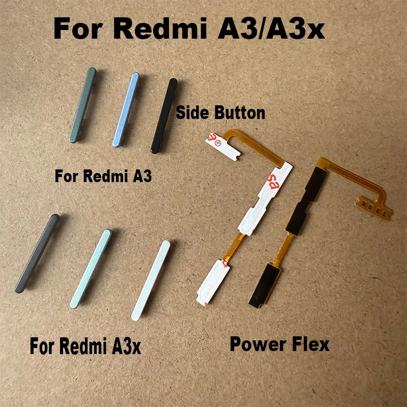 1PCS For Xiaomi Redmi A3 A3X Power Volume Side Button Buttons Switch On Off Keys Replacement Repair Parts