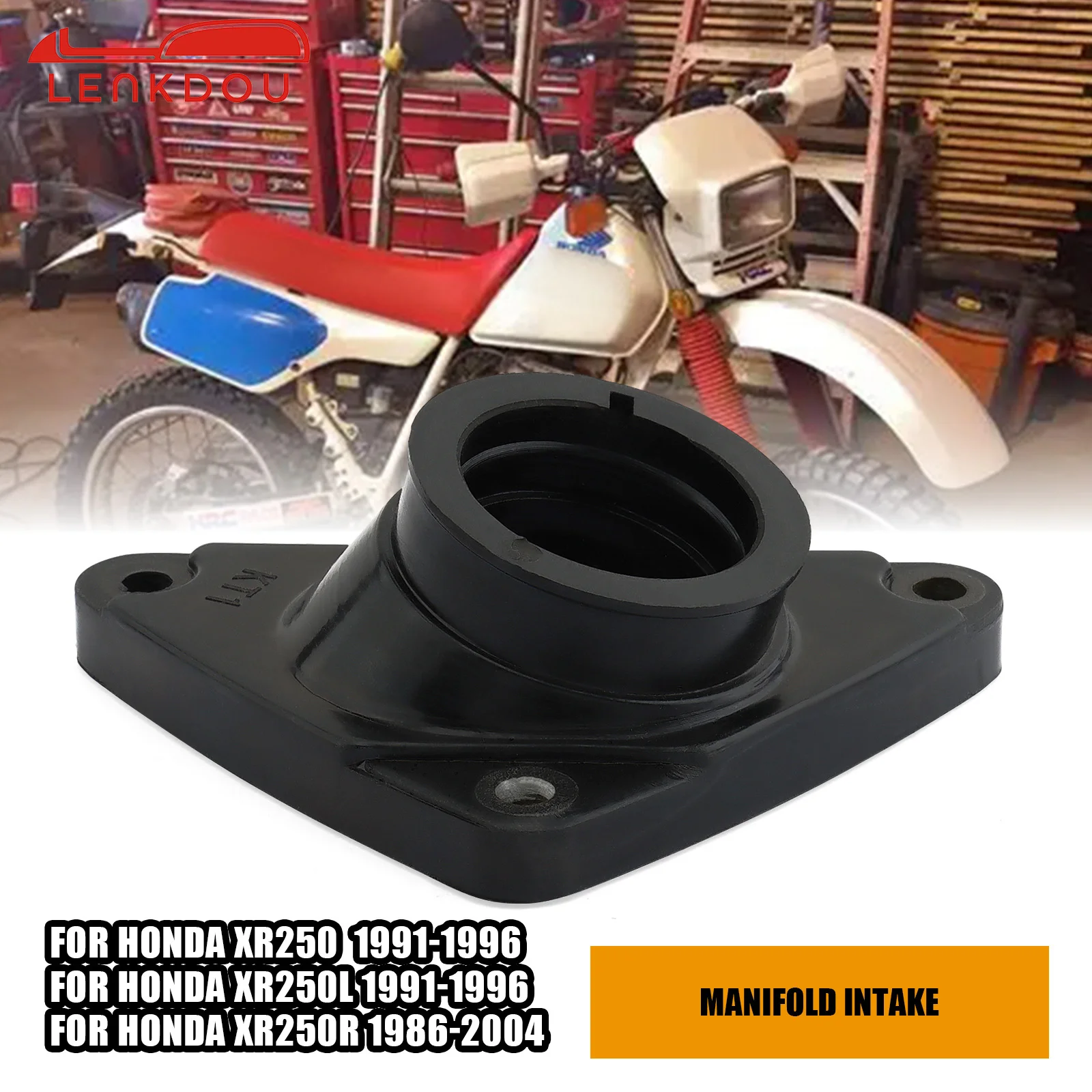 Intake Manifold Carburetor Boot For Honda XR250 XR250L XR250R 1986-2004 Aluminum Rubber Black OEM 16211-KT1-013