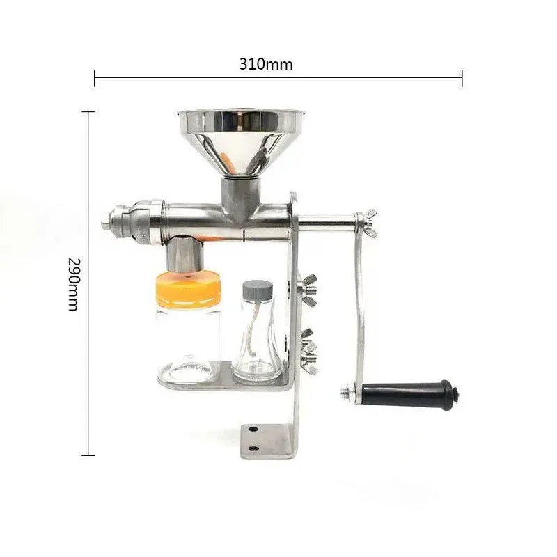 Compact Hand Crank Screw Oil Press Machine Easy Install Easy Clean Stainless Steel Manual Oil Extractor Suitable