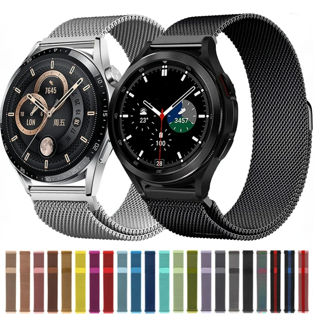 

Миланский ремешок 20 мм 22 мм для Samsung Galaxy Watch 3/4/Classic/5/Pro/6/7/Gear S3, металлический браслет для Huawei GT5 Pro/GT4 3 2e 46 мм