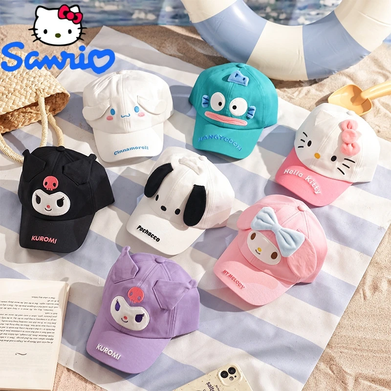 

MINISO Kawaii Sanrio Baseball Cap Anime Figure Hello Kitty Cinnamoroll My Melody Kuromi Cute Fashion Sunshade Cap Kids Gifts