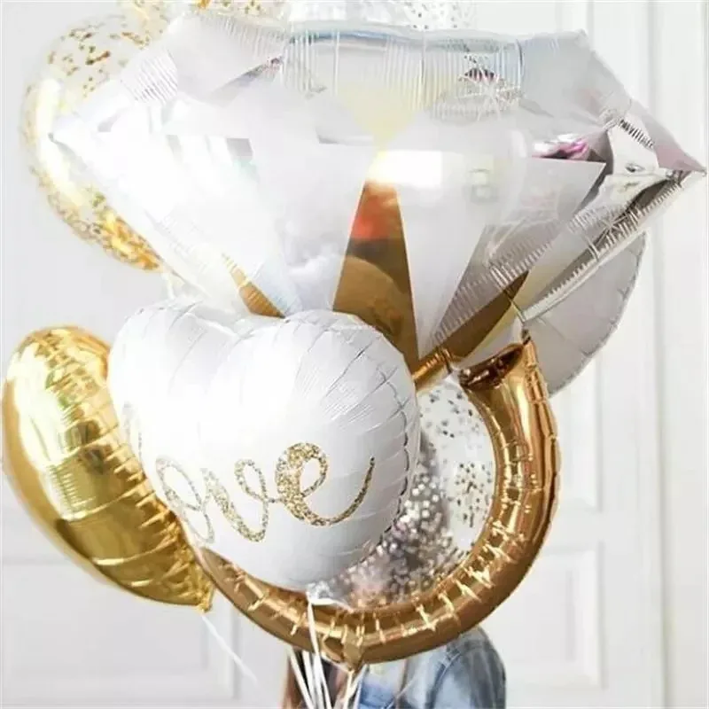 1PC Big Gold Diamond Ring Foil Balloons Bride to Be Balloon Bridal Shower Wedding Engagement Valentine's Day Decoration view 4