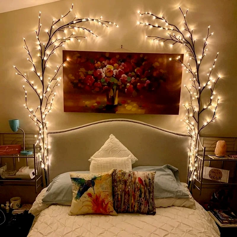 Christmas Decorations Artificial Plants Vine Tree Willow Rattan Lights 144 LED Wall Bedroom Living Room Valentine\'s Day Decor