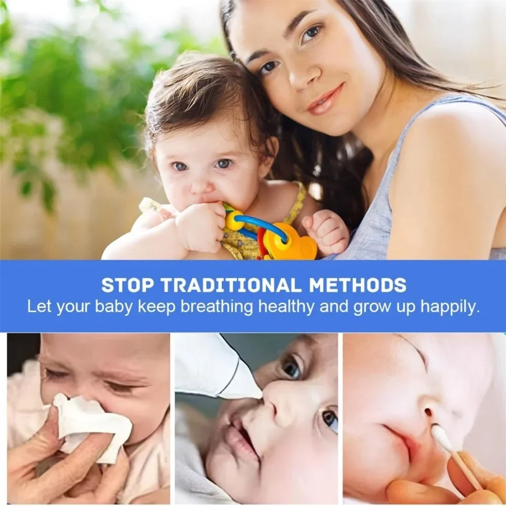 New Hot 2Pcs Portable Baby Nasal Irrigator Aspirator Infant Nose Cleaner Rinsing Device Cleanable Reusable Silicone Suction Tips