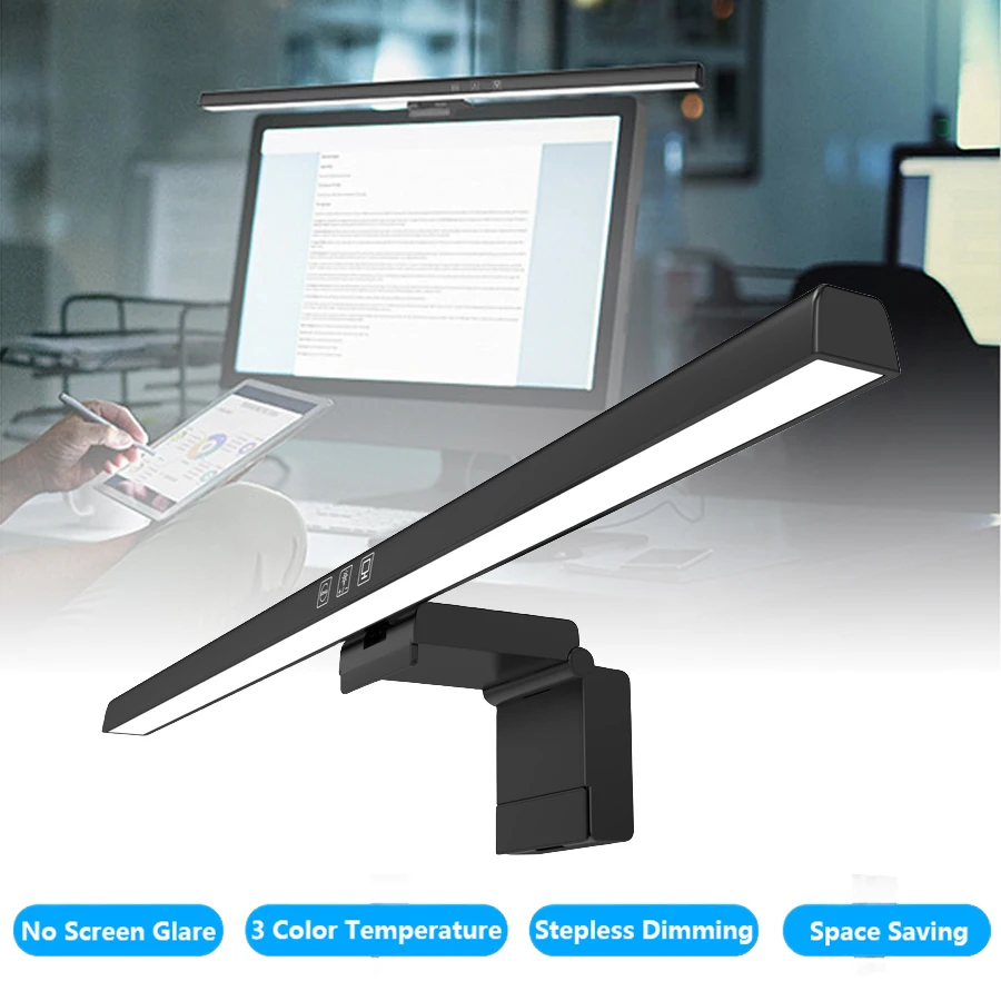 50cm Computer Screen Hanging Light Desk Lamp Setup Monitor Light Bar Table Lamp Monitor Lights for Gaming Office Study Reading