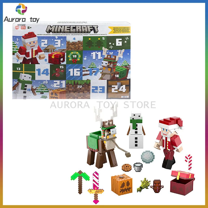 

New Mattel Minecraft Toy Christmas Discovery Calendar Set Doll Gaming Figures Toy Model Room Decoration Custom Boy Birthday Gift
