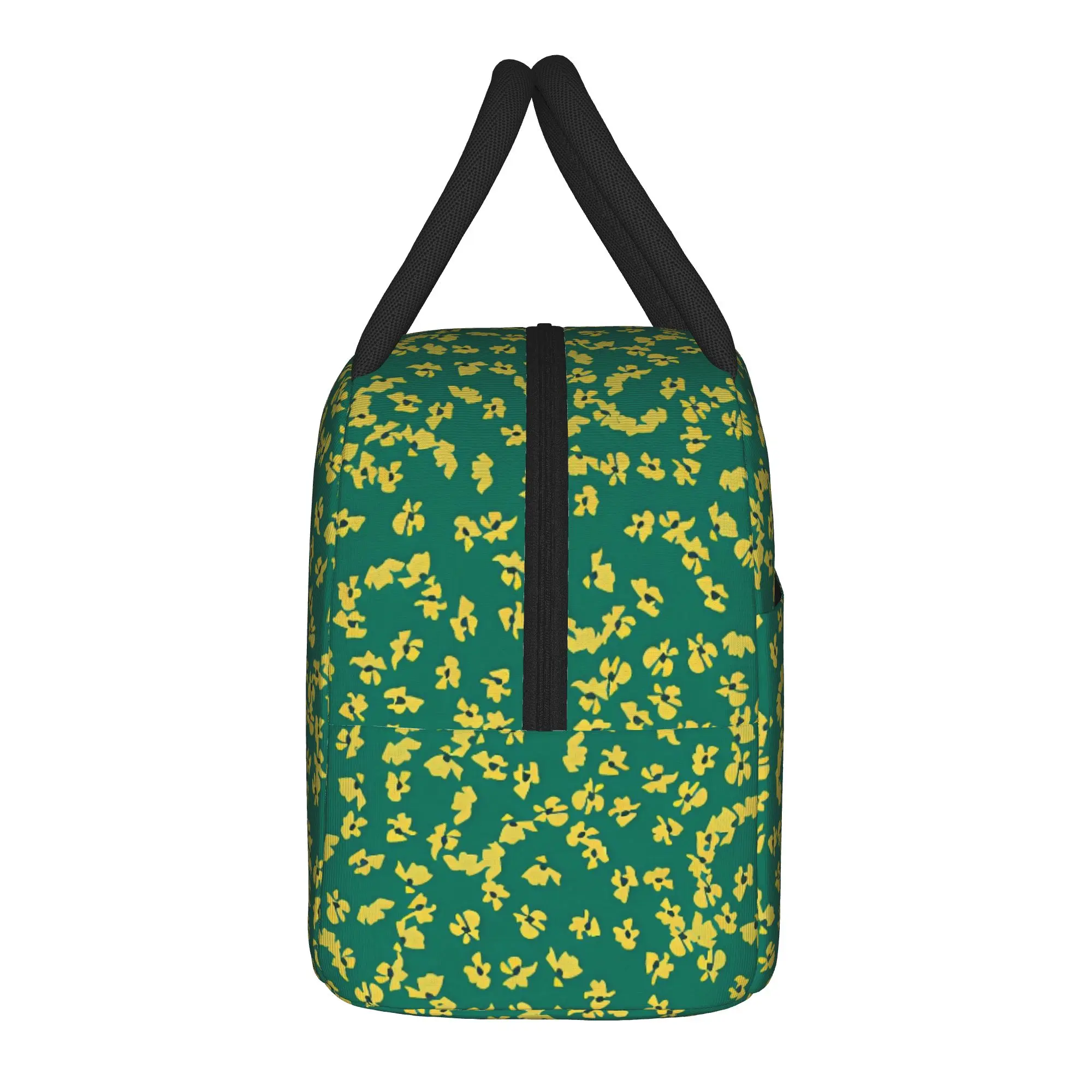 Cute Floral Printed Lunch Bag For Child  Graphic Lunch Box Casual Outdoor Picnic Cooler Bag Convenient Waterproof Tote Food Bags