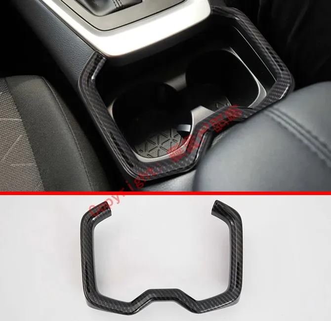 

Carbon Fiber Style Interior Cup Holder Cover Trim For Toyota Rav4 2019 2020 Car Accessories Stickers W4