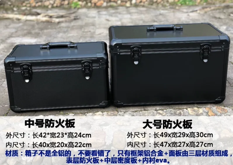 Aluminum Large Organizer Suitcase | Hard Case Multifunctional Tool Storage Box Waterproof for Car Mechanic
