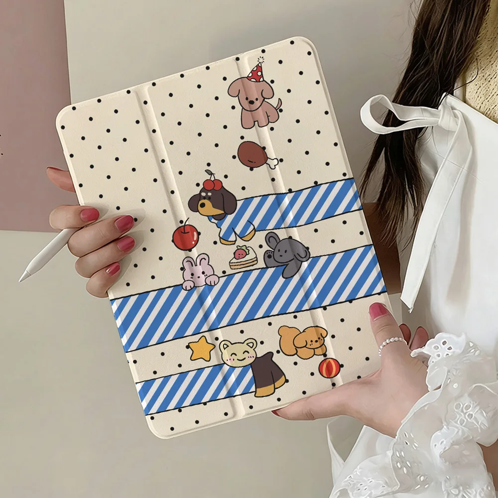 Cartoon Dog Case For iPad 10.2（2019/2020/2021）Air 2021 10th 2022 10.9 Pro 2022 12.9 inch（2018/2020/2021/2022）Pro 2024 11 13 inch