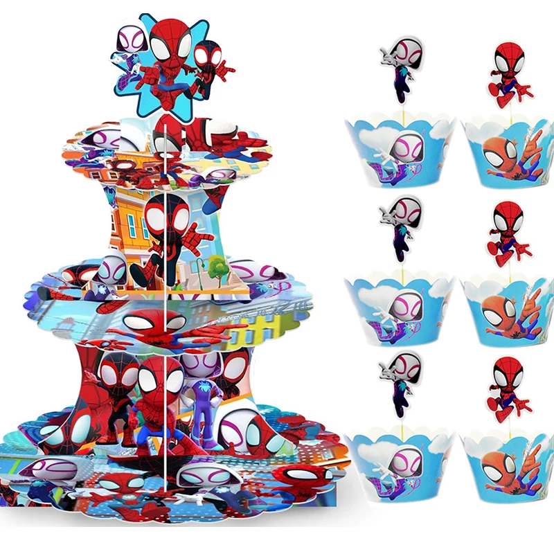 

Spidey and His Amazing Friends Cupcake Stand Spiderman Birthday Party Cake Stand Dessert Stand Cupcake Supplies Tower Decoration
