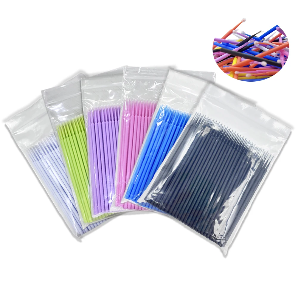 PIORPOY 100Pcs Dental Disposable Micro Brushes Multicolour Dentistry Applicators Brush For Dentist Research Teaching Materials