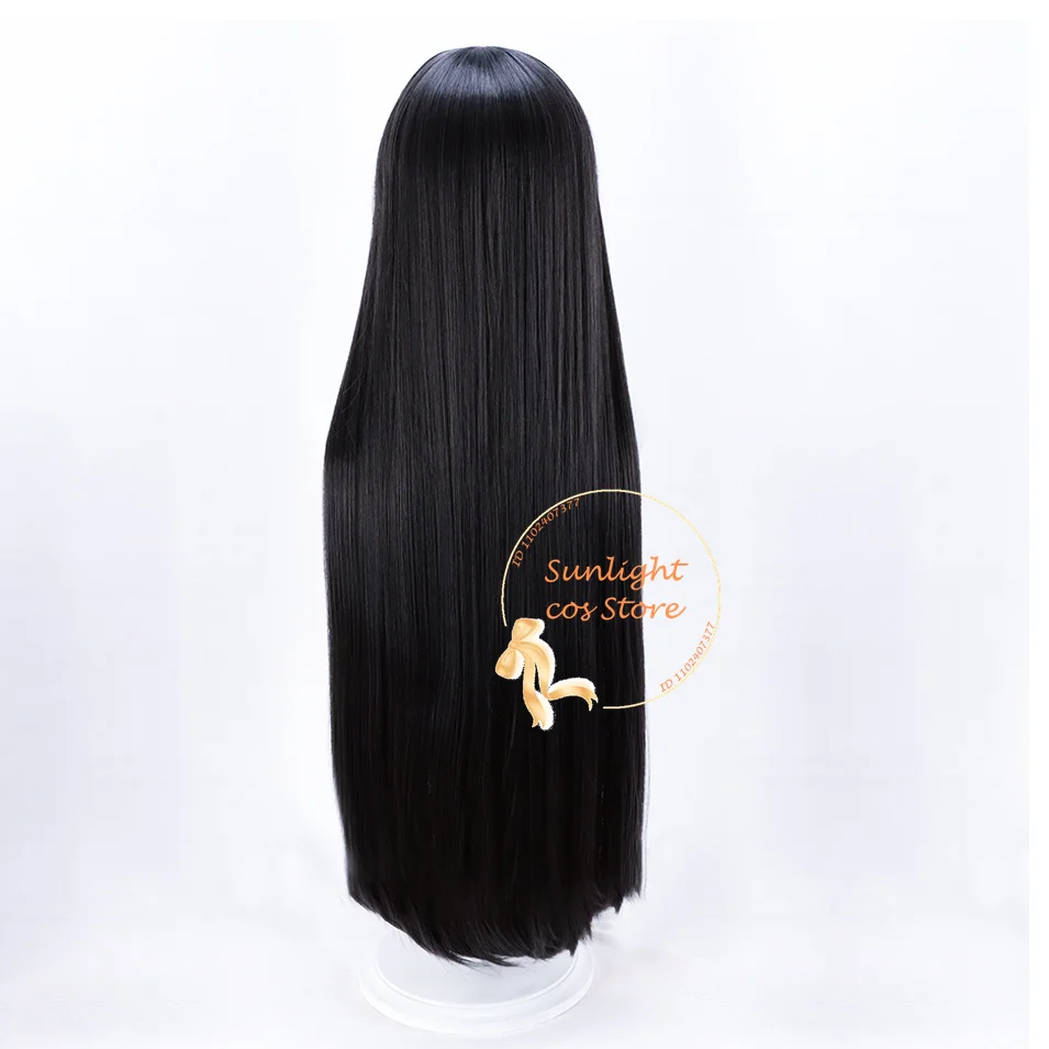 Wig Cosplay Akemi Homura kualitas tinggi Wig hitam panjang Wig Anime wanita Cosplay rambut sintetis tahan panas stok tersedia + topi Wig Gratis