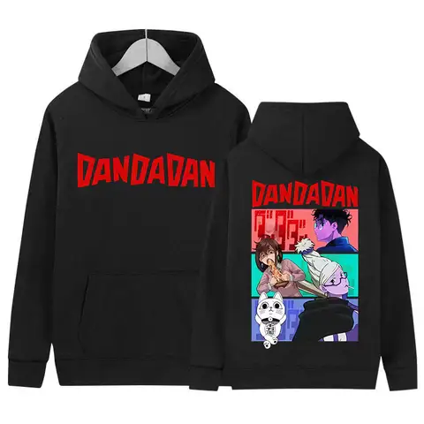 Anime Dandadan Okarun Dan Da Dan Grafika Merch Bluza z Kapturem Męska Damska Vintage Estetyczna Bluza Modna Wysokiej Jakości Polarowa Bluza z Kapturem