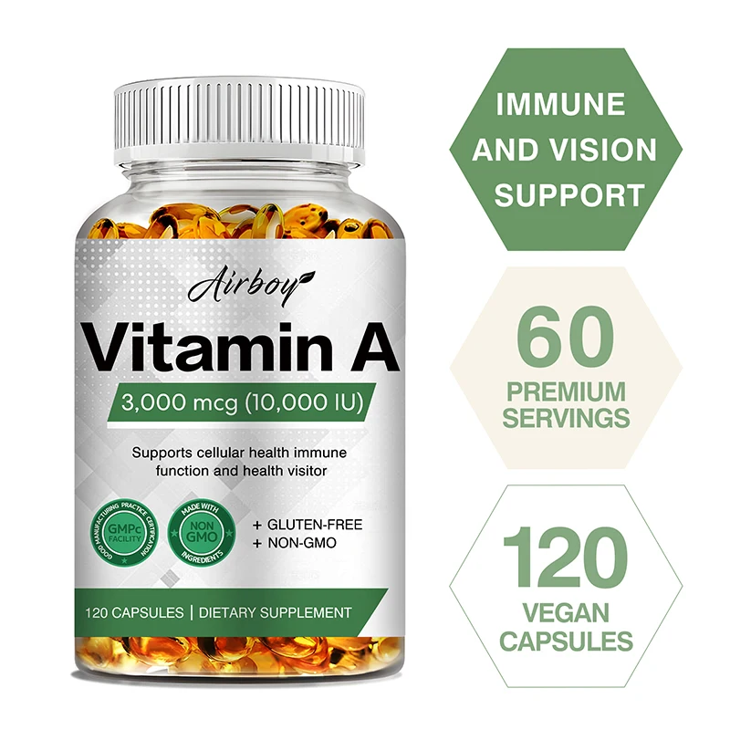 Vitamin A 3000mcg - Immune, Vision and Cellular Health Support - Non GMO