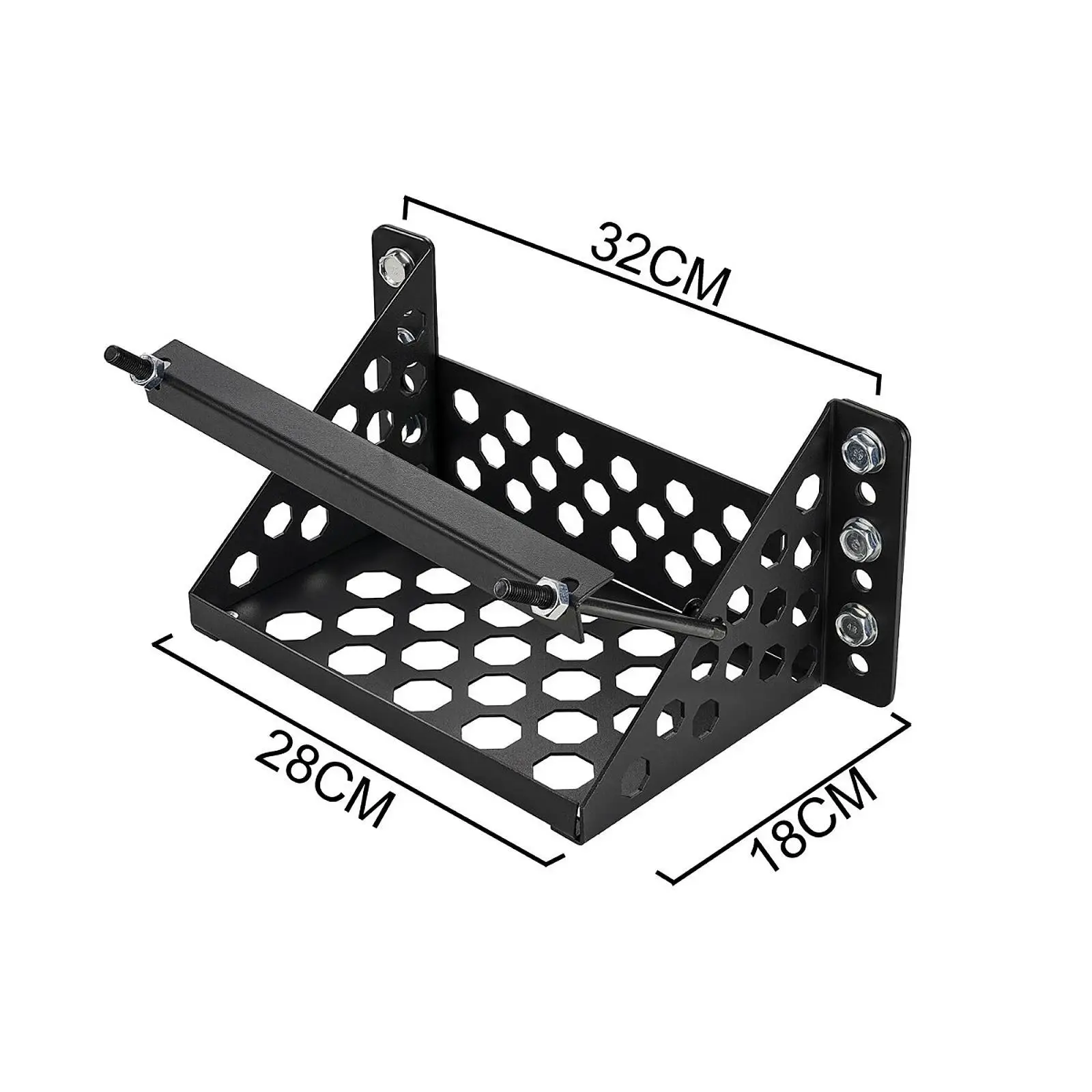 

Heavy Duty Metal Battery Mounting Trays Bracket Multi Hole Drainage Iron Support Easy Installation for Cars Boats Motorcycles