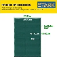 Pool Safety Cover Fits 20x40ft Rectangle Inground Safety Pool Cover Green for Swimming Pool Winter