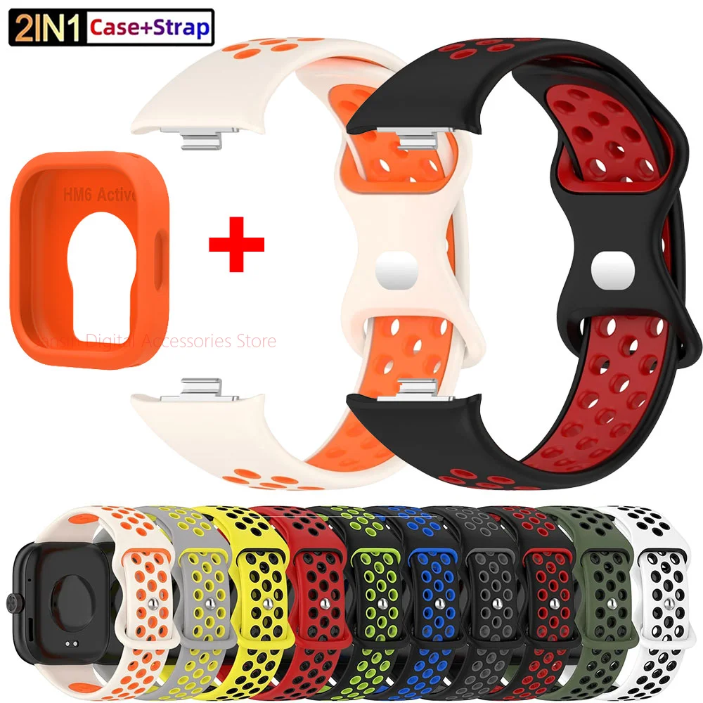 Silicone Wristband+Soft Case For Redmi Watch 6Active Wristband For Redmi Watch 6 Lite TPU Cover Strap Replaceable Accessories