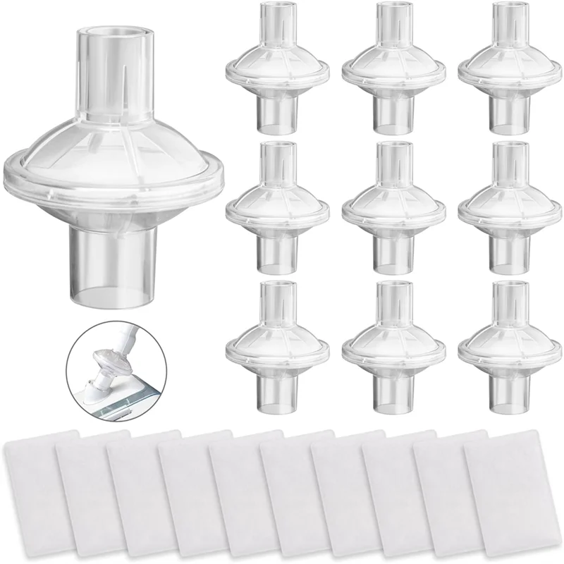 Kit de filtros CPAP ABVJ-20PCS, filtro em linha CPAP universal e filtros de substituição descartáveis para Aircurve 10, série S9