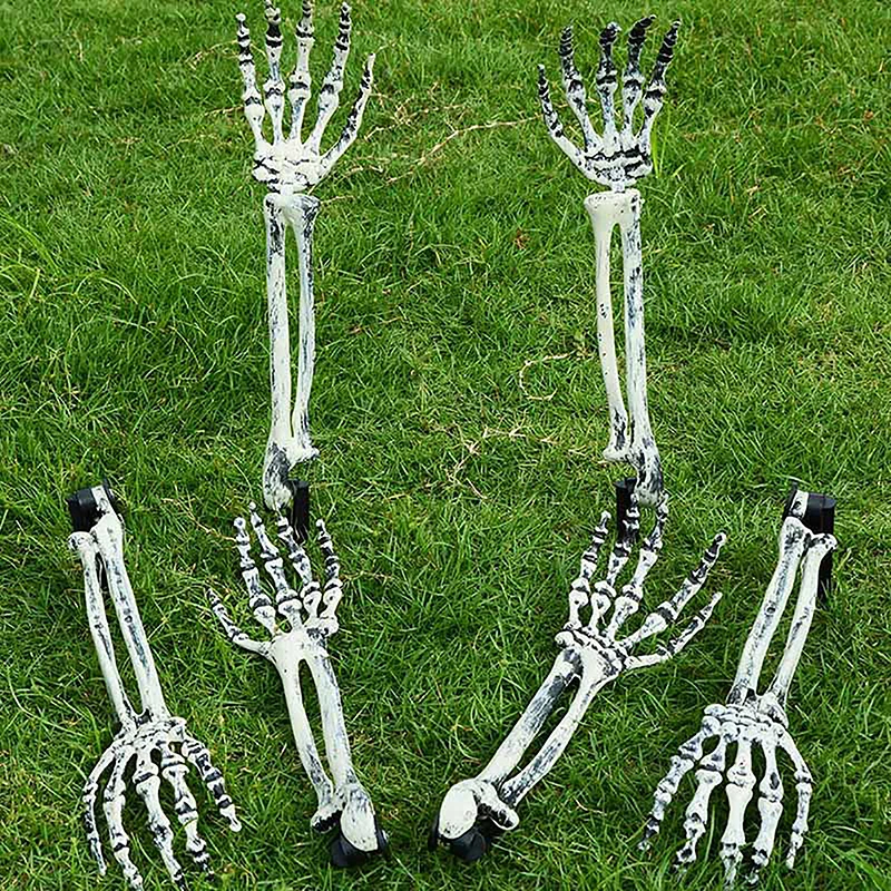 Halloween Scary Props Model Plastic Skeleton Hands Realistic Life Size Fake Human Hand Bone For Haunted House Decor