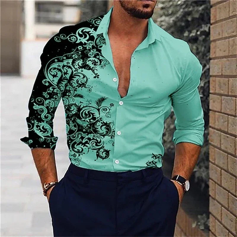 Men\'s shirt 9 color classic long-sleeved shirt Hawaiian shirt fashion casual shirt super large size XS-6XL fast delivery