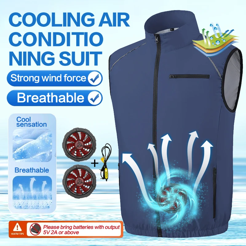 

Unisex Summer Cooling Vest with Fans for Camping, Hiking & Fishing – Lightweight & Breathable Outdoor Wear