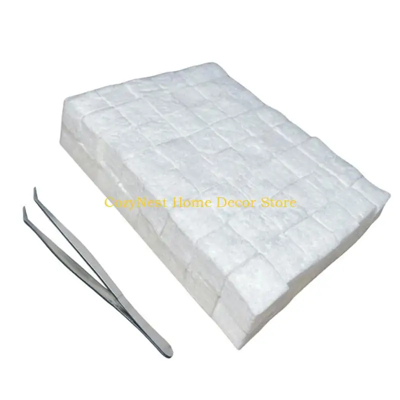 

92MF 96Pcs Ceramic Wool Wick Table Top Firepit Sponges Cotton Cores Small Ceramic Wool Wick for Ethanol Fireplaces Fuels