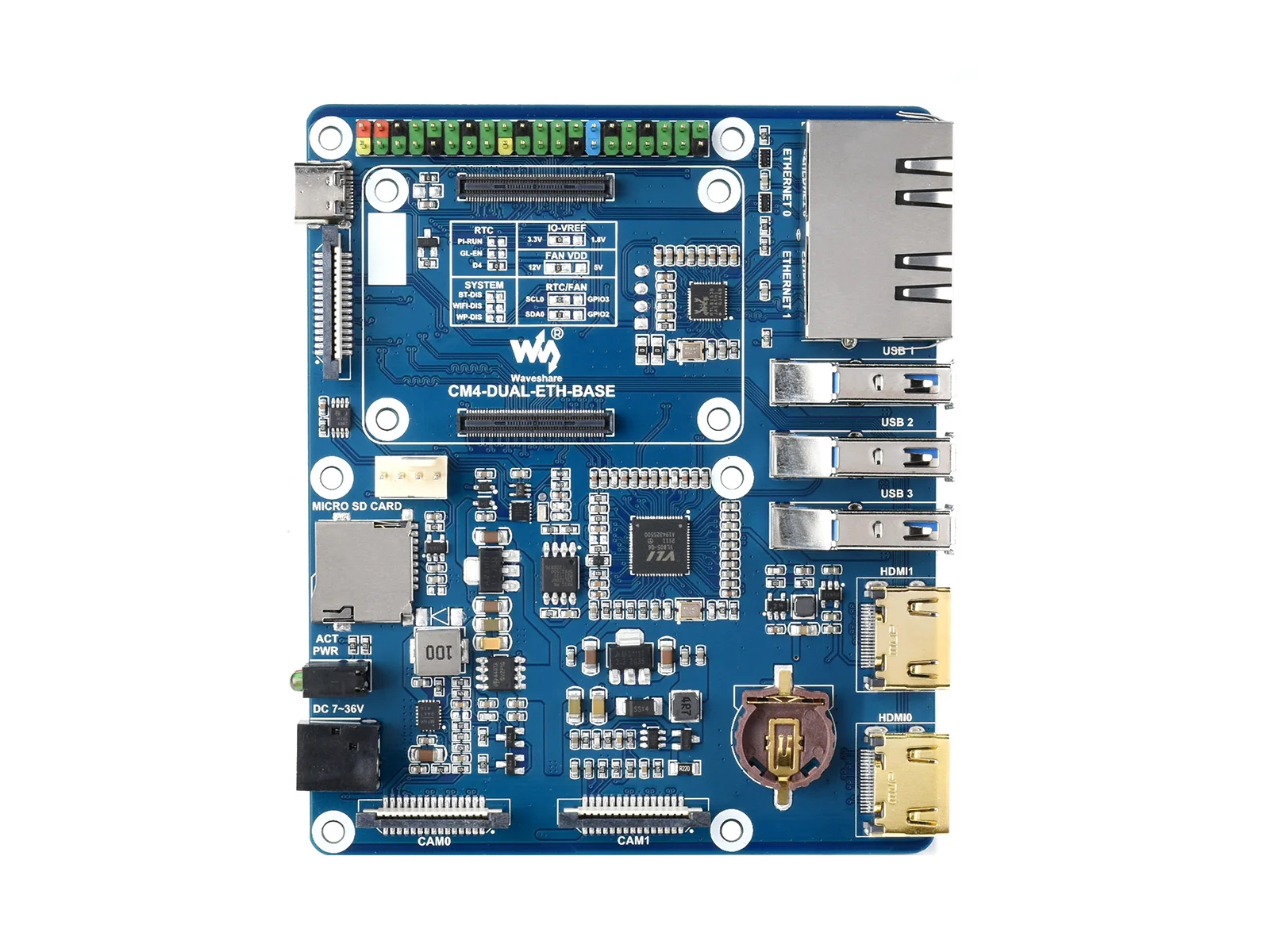 Scheda di espansione dell'interfaccia di rete Dual Gigabit RPi CM4, USB 3.2 Gen1 a 3 vie, adatta a tutte le variazioni del modulo di calcolo 4