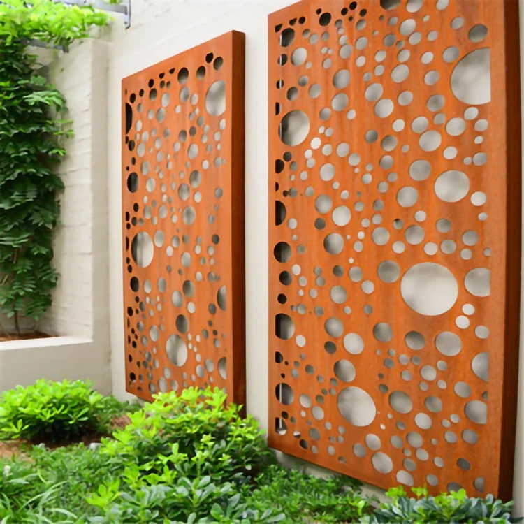 Stainless Steel Metal Partition Screen Wall Outdoor indoor garden rusted decorative art corten steel screen