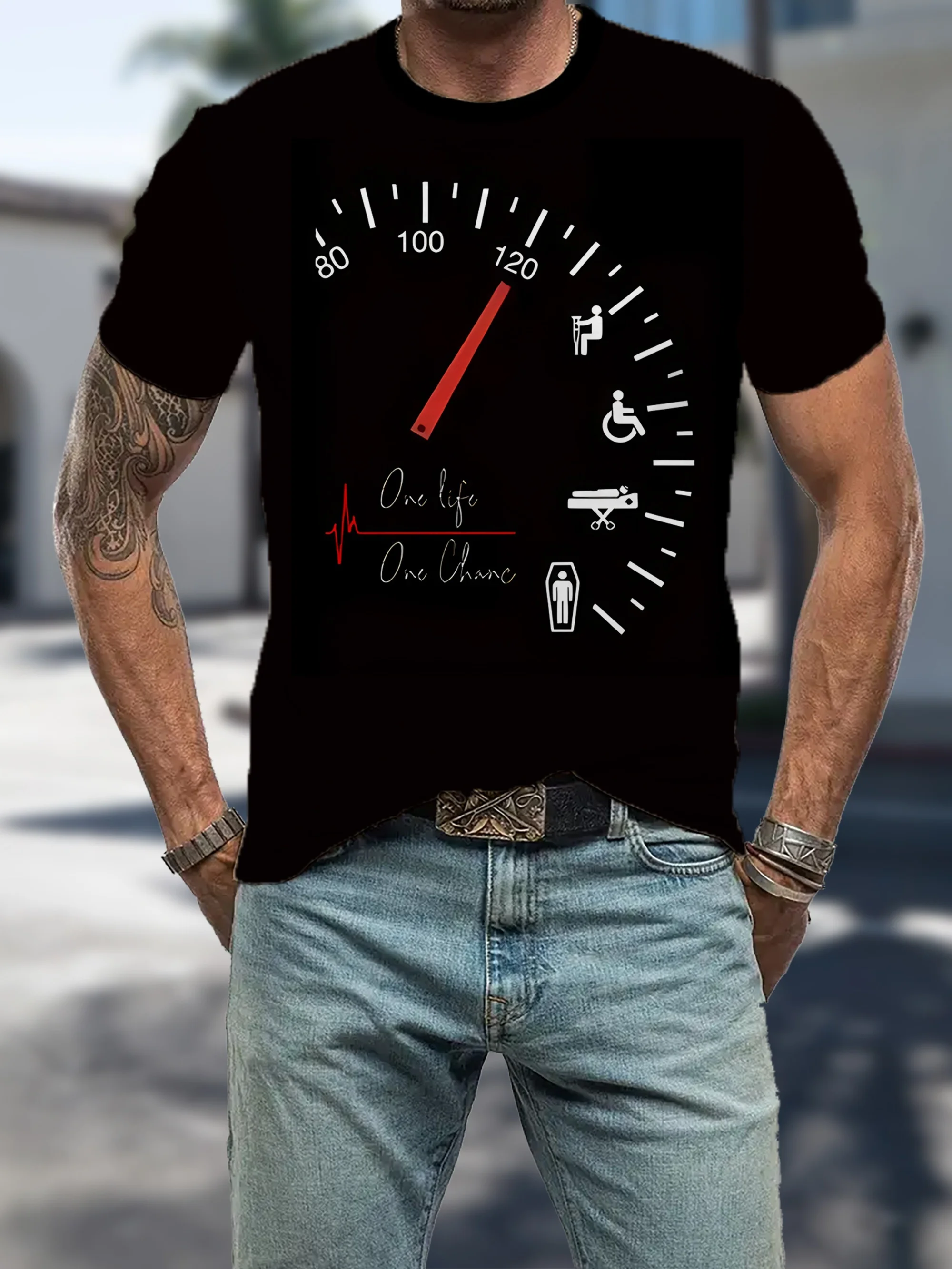 Car Dashboard T-Shirt Summer Men's Tracksuit O-Neck Short Sleeve Pullover Top Breathable Sportswear Harajuku Fashion Streetwear