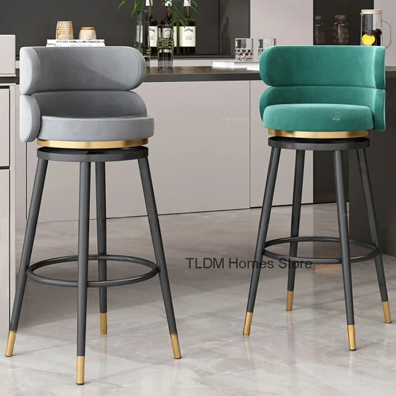 

Home Bar Chair Step Stool Kitchen Counter Stools Barbershop Backrest Modern Salon Chairs Lightweight Luxury Beauty Design Nordic