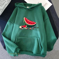 Watermelon Watermelonpalestine Hoodies Long Sleeve Women/Men Casual Sweatshirts Winter Fleece Comfortable Pullovers Streetwear