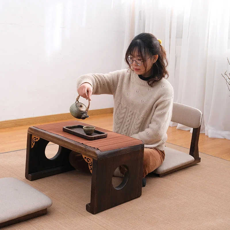 

Japanese-Style Tatami Seat Solid Wood Bay Window Bed Chair Simple Dormitory Legless Stool with Backrest Comfortable Floor Sofa