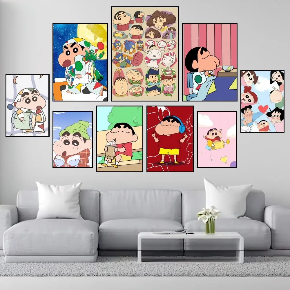 קריקטורה c-crayon שין צ 'אן פוסטר חמוד מדפיסה קיר ציור חדר שינה קישוט המשרד קטן