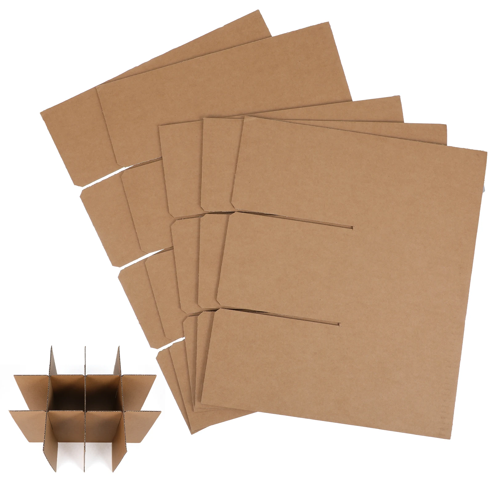 

Generic 5pcs Medium Moving Boxes Kit with Corrugated Dividers for Kitchen Storage Packing Supplies Beige Paper Box