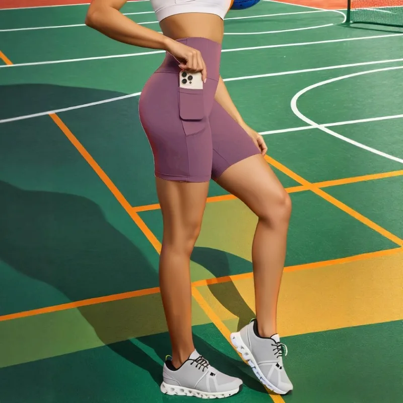 Women Pocket Sports Shorts Big Size Yoga Leggings Outdoor Wearling High Elastic… - Image 5