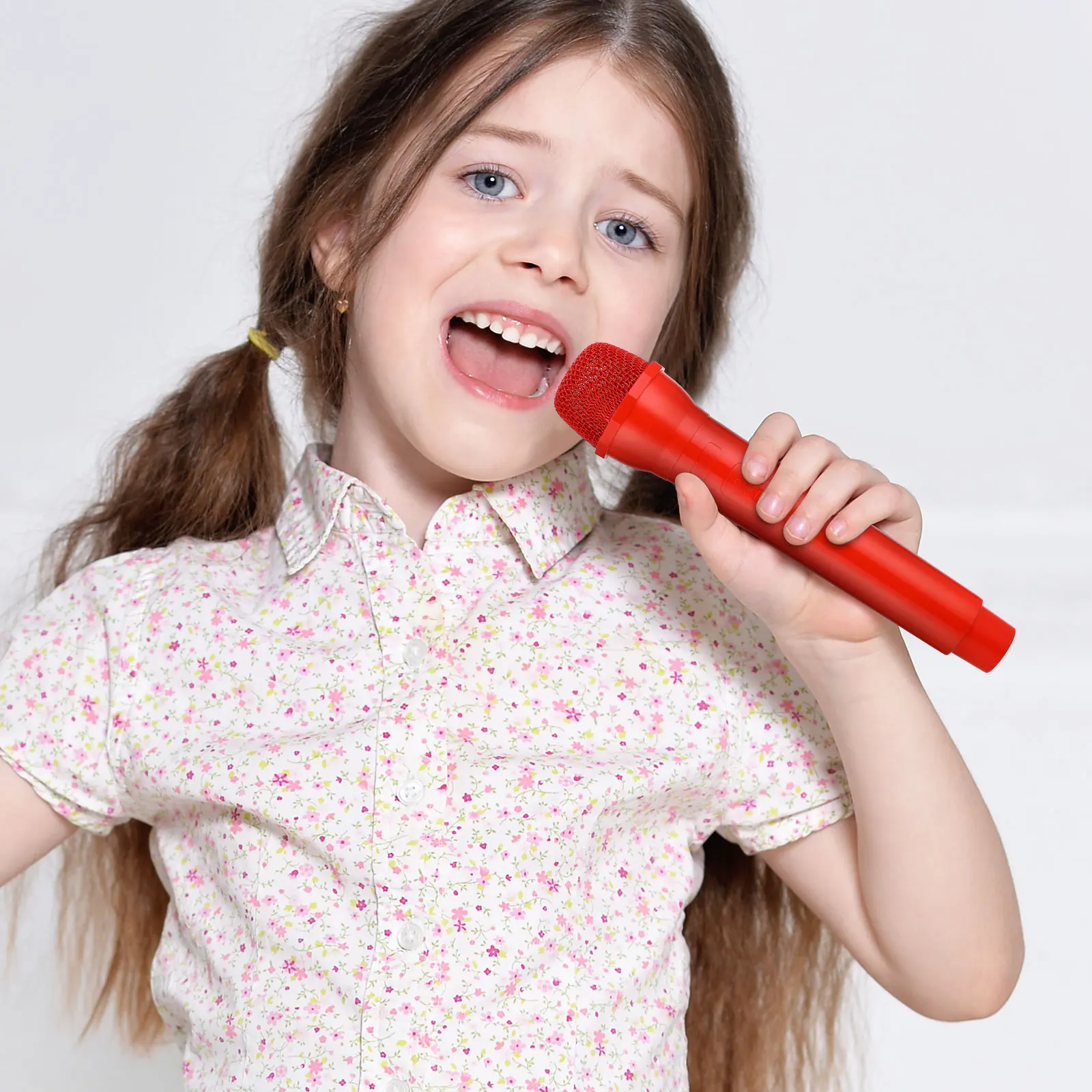 3pcs Realistic Children's Microphone Props Plastic Speech Pretend Stage Faux Toy Musical Instrument Lightweight