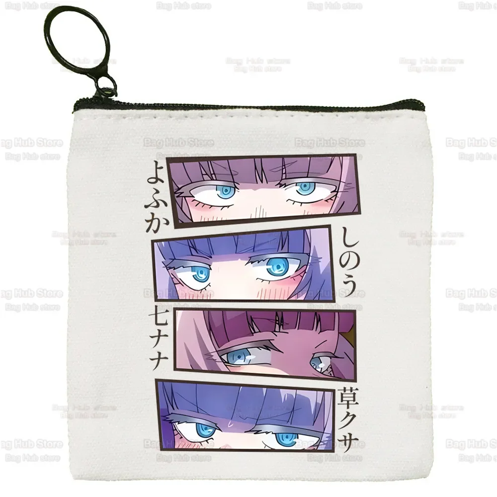 Call of the Night Nanakusa Nazuna Canvas Yofukashi No Uta Manga Coin Purse Canvas Bag Small Square Key Bag Storage Bag Card Bag