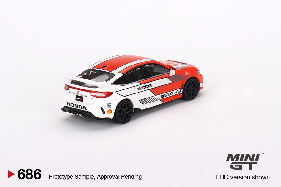 MINIGT 1/64  Honda Civic Type R 2023 Pace Car Red MGT00686-CH Alloy Simulation Car Model Static Decoration