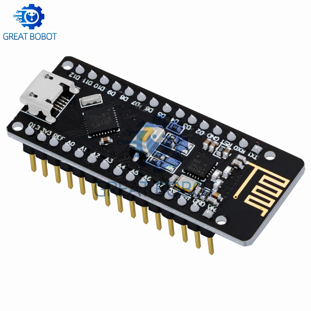 RF-Nano for Arduino Nano V3.0, Micro USB Nano Board ATmega328P QFN32 5V 16M CH340, Integrate NRF24l01+2.4G wireless