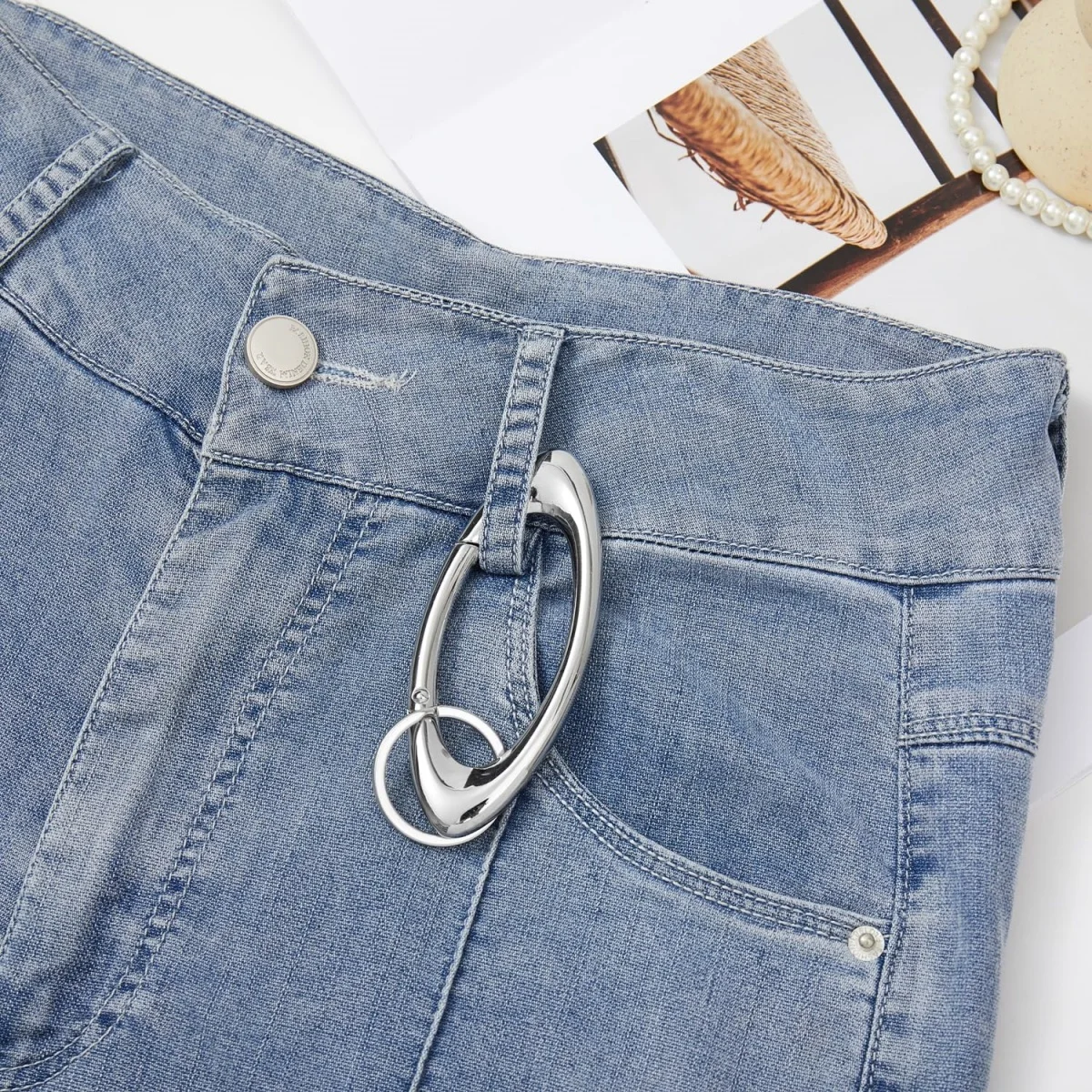 Y2K Star Carabiner Keychain Multi-functional Belt Loop Clip Key Buckle Snap Hook Holder Valentine Gift for Him Her