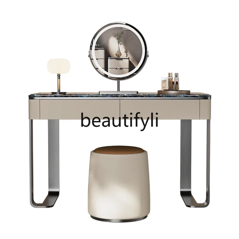 

Italian minimalist dresser, simple modern high-end marble light luxury solid wood dresser