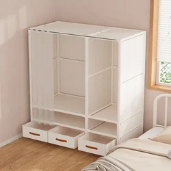 Simple Assembly Wardrobe with Drawer, Dustproof Bedroom Clothing Storage Cabinet, Home Organizer Shelves, Easy Access