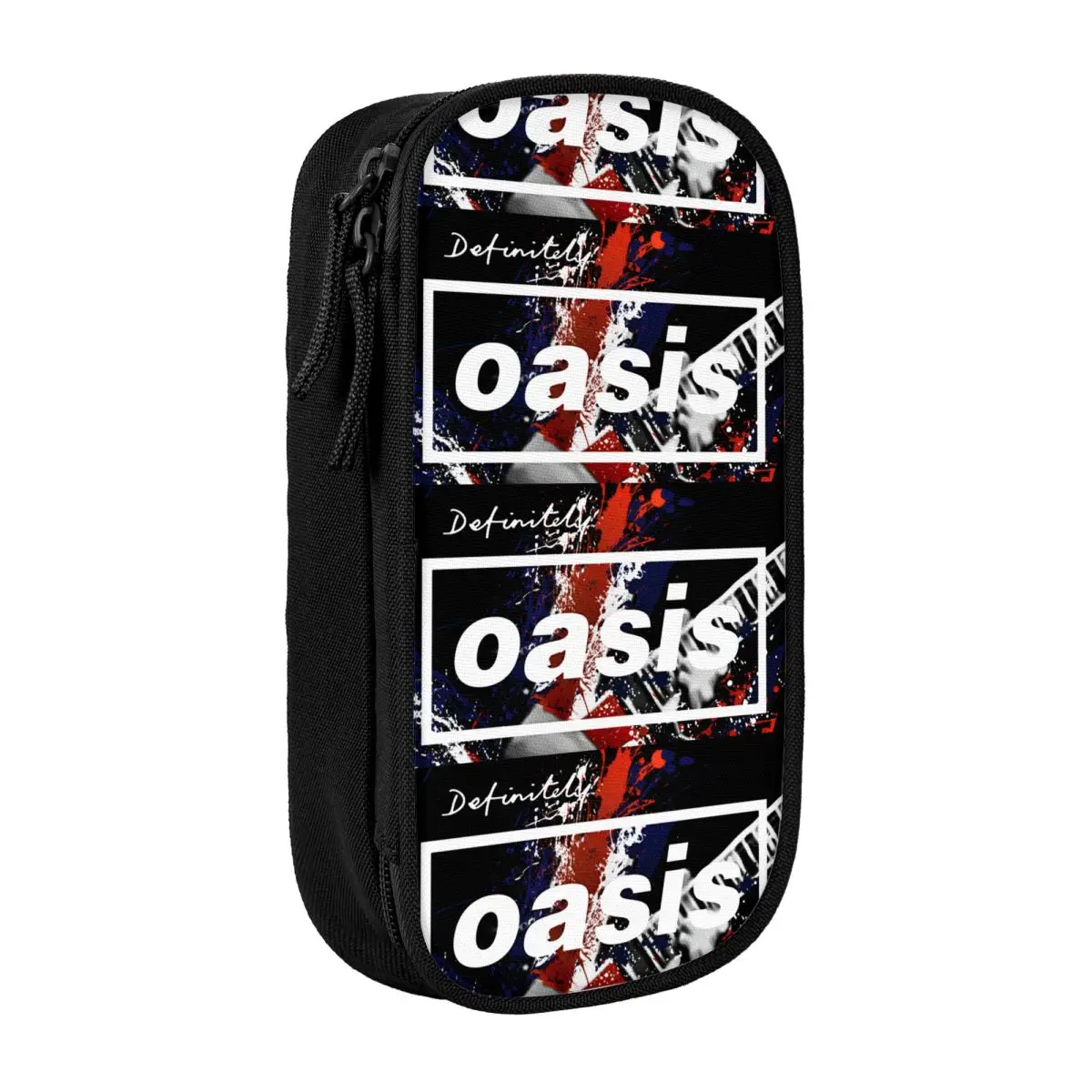 Retro Pencil Case O-Oasis Band UK Rock New Black Pencil Pouch Back To School Pencil Cases Girls Boys Zipper Stationery Organizer