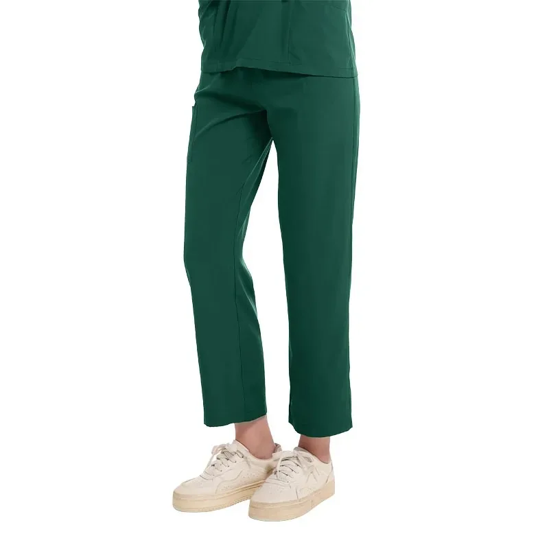 Solid Color Work Pants High Quality Women's Elastic Waist Doctor White Scrub Pants Spring Autumn Nurse Dental Care Uniform Pant