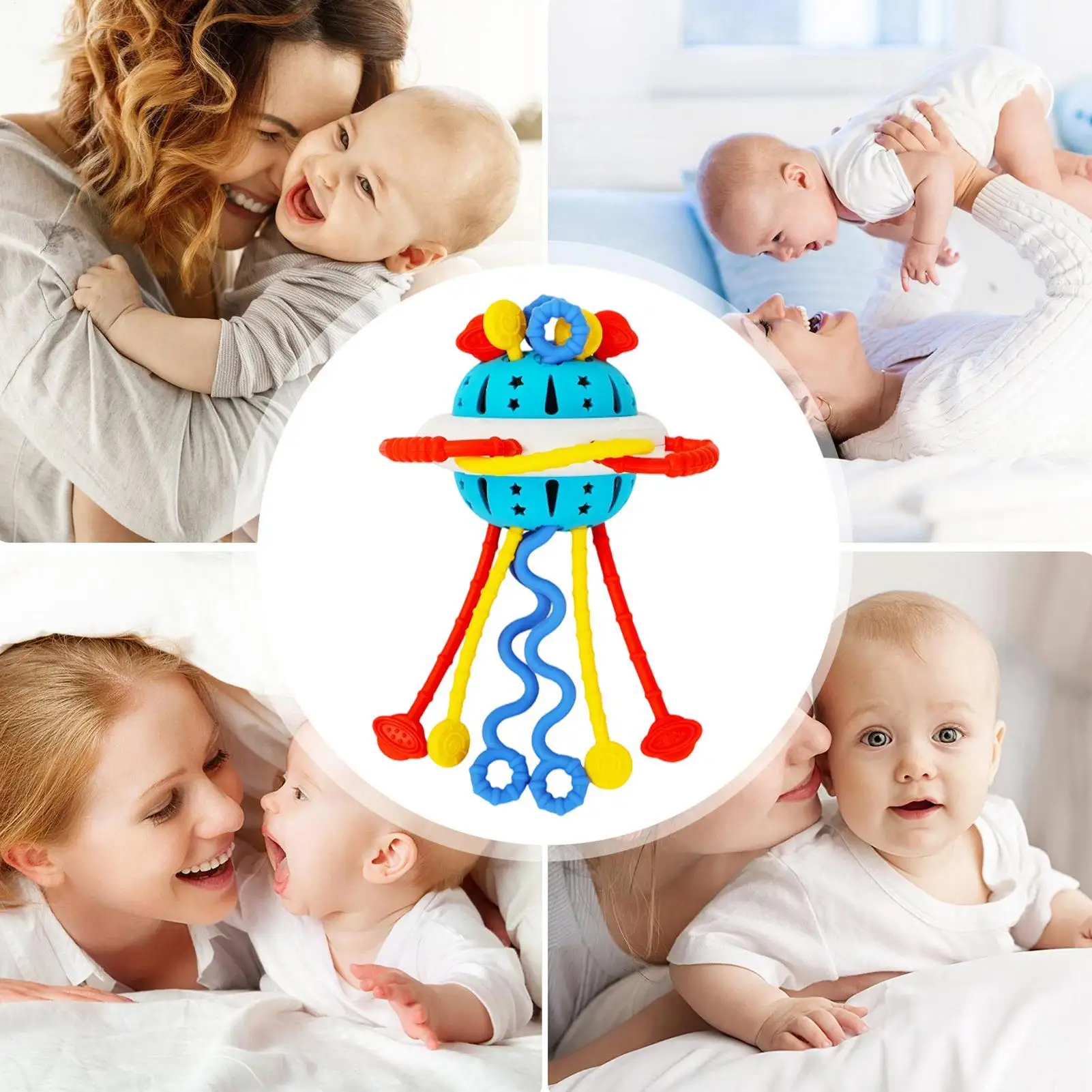 Sensory Pull String Toy Fine Motor Skill Development Game Sensory Toy For Boys Girls Teething Travel Stroller Airplane Car Seat