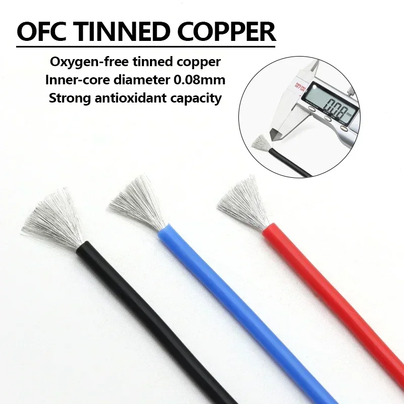 Super Soft Flexible Silicone Red Black 1~20M 30/28/26/24/22/20/18/16AWG Wire Heat Resistant Car Battery Electrical Power Cable