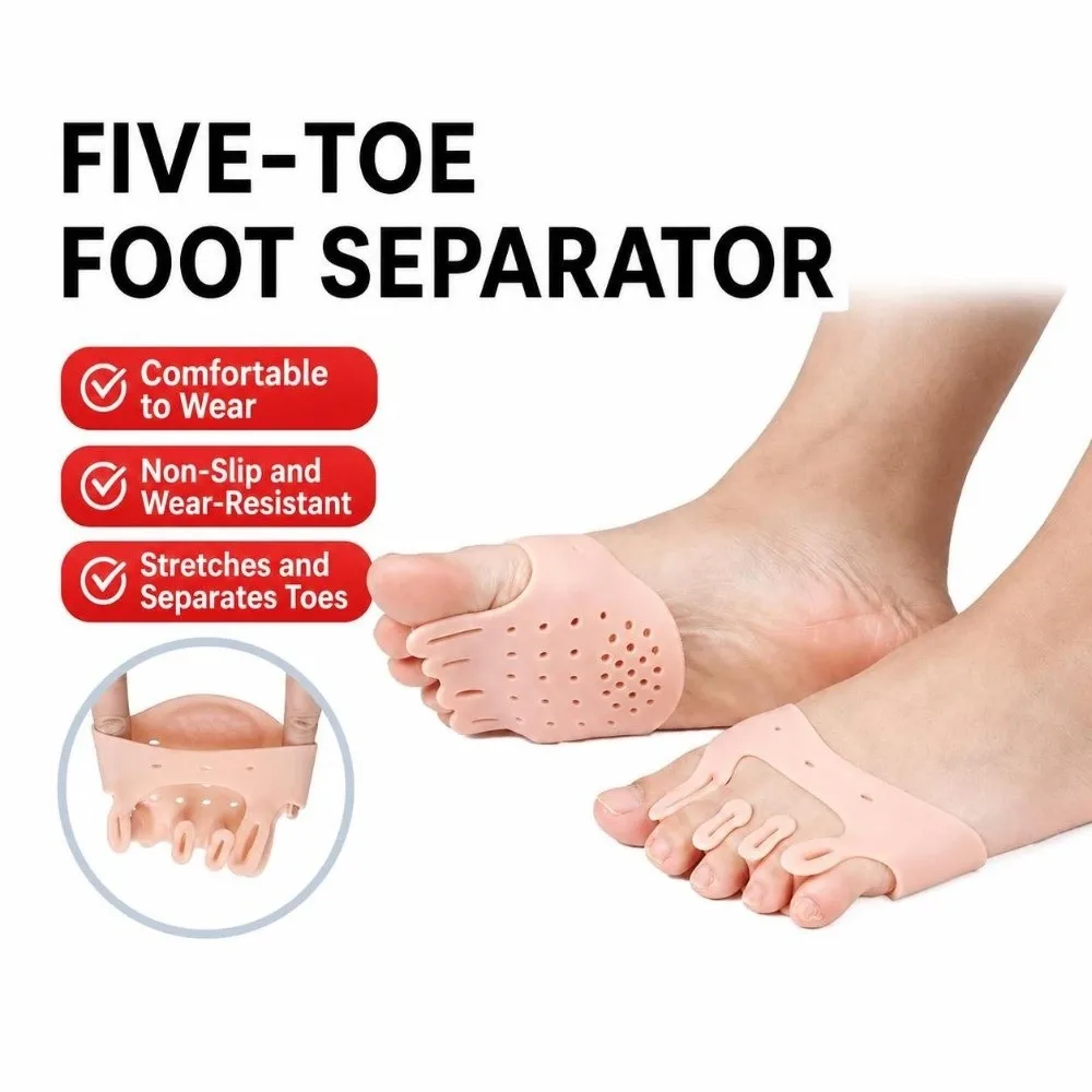 1pair New Silicone Bunion Corrector Shock Absorbing Breathable Forefoot Pads Thickened Toe Separators Foot Care