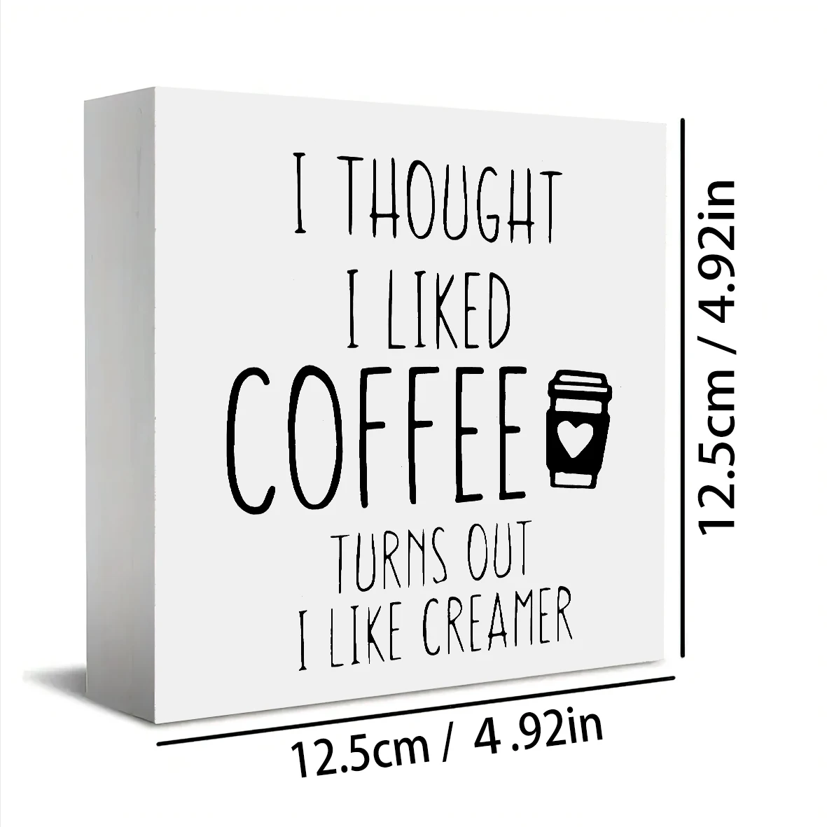 لافتة خشبية مضحكة "أنا أحب القهوة، ولكن أنا أحب كريمر" - مثالية لديكور المنزل والمطبخ، وإكسسوارات بار القهوة